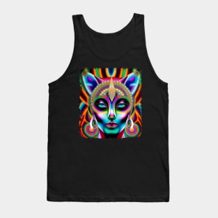 Catgirl DMTfied (26) - Trippy Psychedelic Art Tank Top